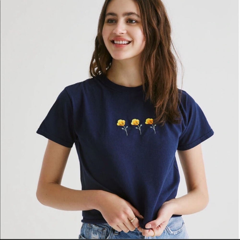 Brandy Melville Navy Poppy Top